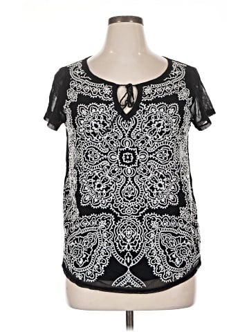 INC International Concepts Short Sleeve Blouse (view 1)