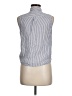 The Limited Stripes Gray Sleeveless Button-Down Shirt Size M - photo 2