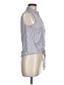 The Limited Stripes Gray Sleeveless Button-Down Shirt Size M - photo 4