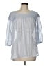 LC Lauren Conrad 100% Polyester Silver 3/4 Sleeve Blouse Size L - photo 1