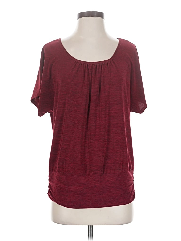 Pre-owned Ab Studio Short Sleeve T-shirt In Burgundy