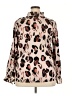 ELOQUII 100% Polyester Animal Print Brown Long Sleeve Blouse Size 18 Plus - photo 2