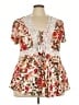 Torrid 100% Rayon Ivory Short Sleeve Blouse Size 3X (3) - photo 1