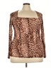Torrid Animal Print Brown Long Sleeve Blouse Size 3X Plus (3) - photo 1