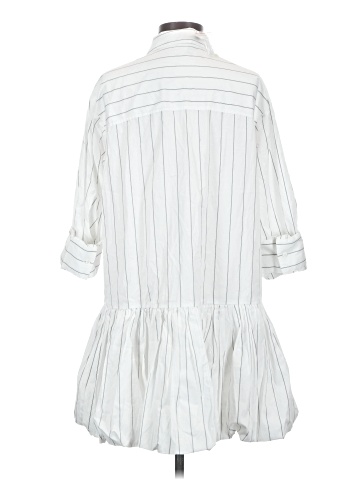 Madewell Bubble-Hem Mini Shirtdress in Pinstripe Poplin (view 2)