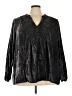 Torrid Metallic Black Long Sleeve Blouse Size 4X Plus (4) - photo 1