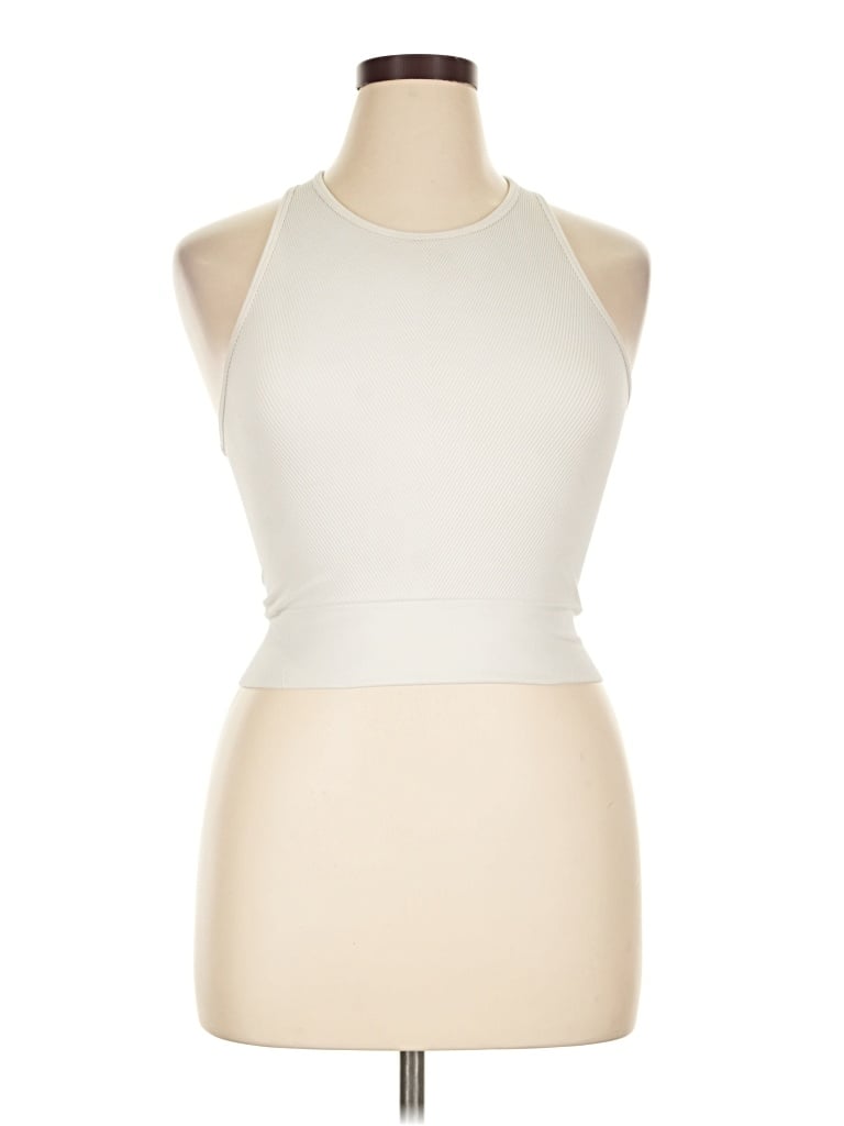 Pre-owned Ypb Tank Top Ivory Halter Neckline Tops