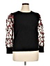 CeCe 100% Cotton Floral Black Pullover Sweater Size XL - photo 1