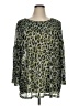 Unbranded Animal Print Green 3/4 Sleeve Blouse Size XL - photo 1