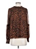 CeCe 100% Polyester Animal Print Brown Long Sleeve Blouse Size S - photo 1