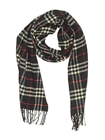 Burberry Cashmere check print fringe Scarf  (view 1)