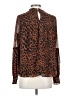 CeCe 100% Polyester Animal Print Brown Long Sleeve Blouse Size S - photo 2