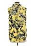 Dana Buchman 100% Polyester Print Yellow Sleeveless Blouse Size L - photo 2