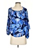 Lilly Pulitzer 100% Polyester Blue 3/4 Sleeve Blouse Size S - photo 1