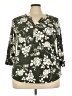 Papermoon Floral Green 3/4 Sleeve Blouse Size 3X - photo 1