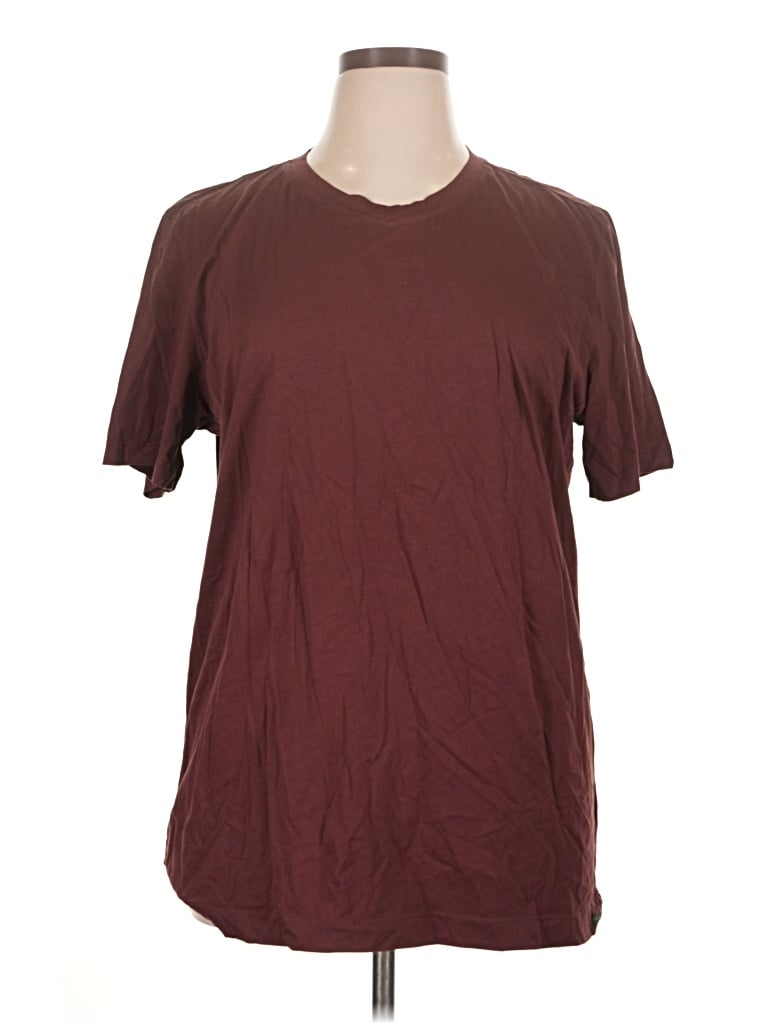 Pre-owned Assorted Brands Short Sleeve T-shirt In Burgundy