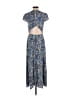 Reiss 100% Polyester Paisley Animal Print Blue Casual Dress Size 2 - photo 2
