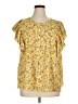 Max Studio 100% Polyester Yellow Short Sleeve Blouse Size 1X - photo 1