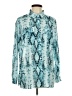 Unbranded Animal Print Teal Long Sleeve Blouse Size L - photo 1