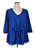 Torrid 100% Polyester Blue 3/4 Sleeve Blouse Size 1X Plus (1) - photo 1