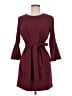 Lulus Solid Burgundy Casual Dress Size M - photo 1