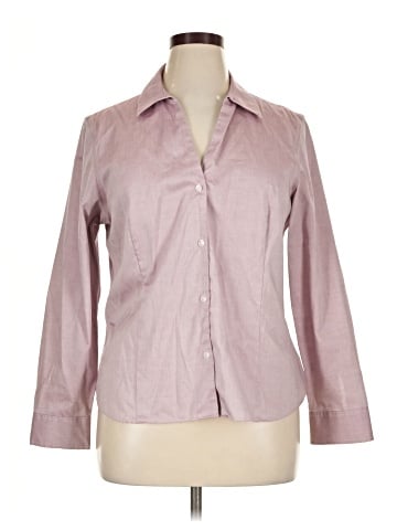 Jones New York Signature 3/4 Sleeve Button-Down Shirt (view 1)