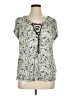 Chaps 100% Viscose Green Short Sleeve Blouse Size XL - photo 1