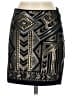Express 100% Polyester Graphic Black Gold Casual Skirt Size XS - photo 1