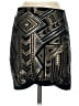 Express 100% Polyester Graphic Black Gold Casual Skirt Size XS - photo 2