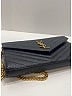 Saint Laurent Black Leather Cassandre Chain Wallet One size - photo 4