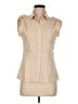 Theory Tan Sleeveless Button-Down Shirt Size M - photo 1