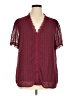 Unbranded 100% Polyester Burgundy Short Sleeve Blouse Size XL - photo 1