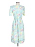 Assorted Brands 100% Polyester Floral Blue Casual Dress Size 4 (petite) - photo 1