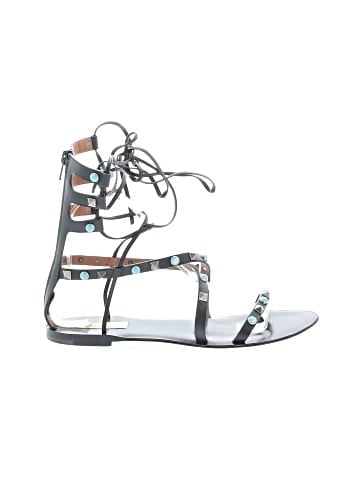 Valentino Garavani Leather Rockstud Gladiator Flat Sandals (view 1)