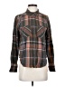 Free People Plaid Brown Long Sleeve Button-Down Shirt Size XS - photo 1