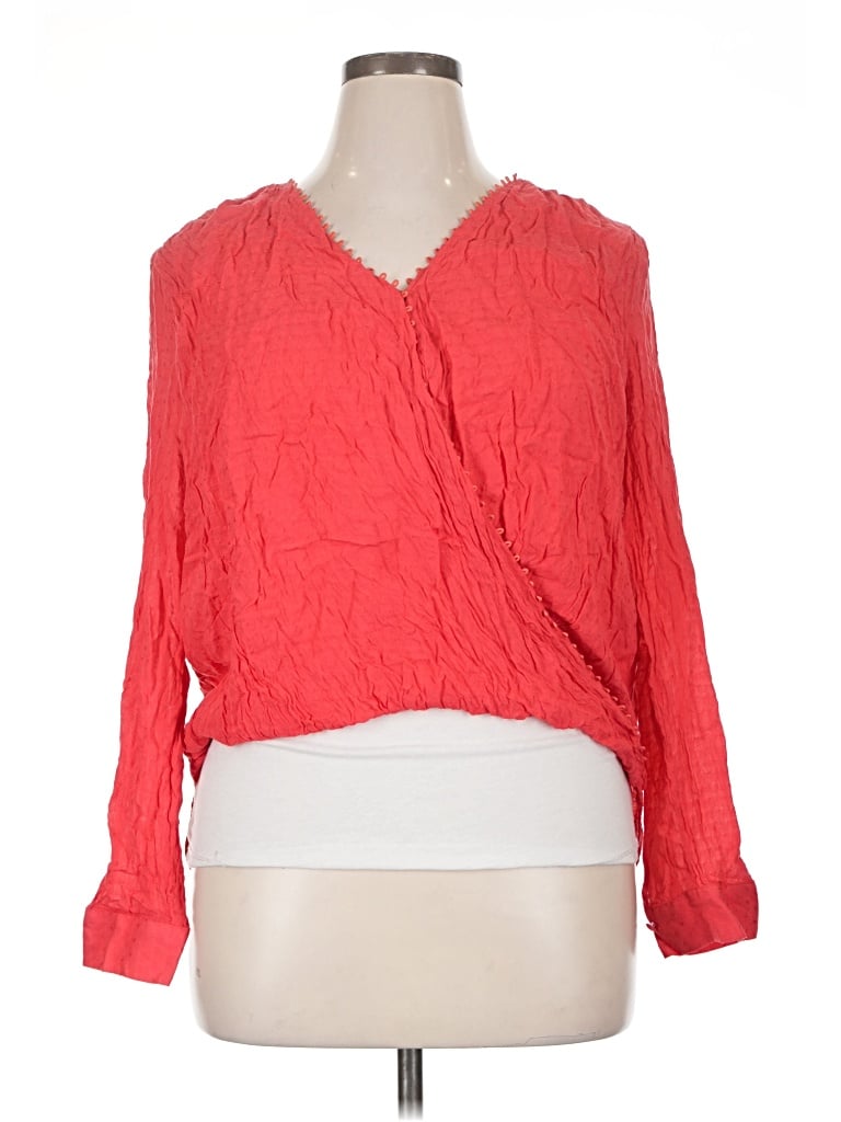 Pre-owned Laundry By Shelli Segal Long Sleeve Blouse In Red