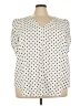 Torrid 100% Polyester Polka Dots Ivory Short Sleeve Blouse Size 3X Plus (3) - photo 1
