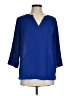 Chaus 100% Polyester Blue 3/4 Sleeve Blouse Size M - photo 1