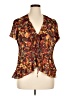 Elementz 100% Polyester Brown Short Sleeve Blouse Size XL - photo 1