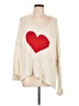 Moon & Madison Hearts Ivory Pullover Sweater Size L - photo 1