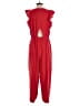 J.Crew 100% Polyester Solid Red Jumpsuit Size 8 - photo 2