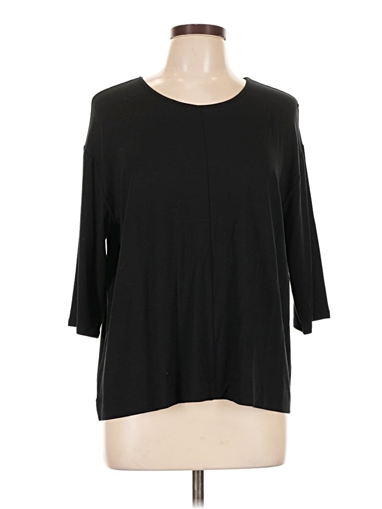 Pre-owned Jjill 3/4 Sleeve T-shirt In Black
