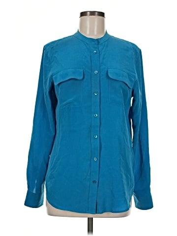 Equipment Long Sleeve Silk Top (view 1)