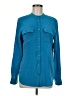 Equipment 100% Silk Teal Long Sleeve Silk Top Size M - photo 1