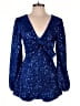 Flat White 100% Polyester Blue Romper Size S - photo 1
