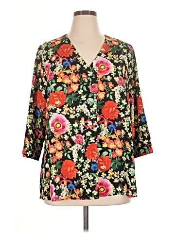 Rose + Olive 3/4 Sleeve Blouse (view 1)