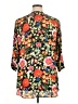 Rose + Olive 100% Polyester Floral Black Orange 3/4 Sleeve Blouse Size 1X - photo 2