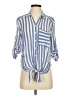 Vixbe 100% Rayon Stripes Blue 3/4 Sleeve Button-Down Shirt Size S - photo 1