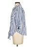 Vixbe 100% Rayon Stripes Blue 3/4 Sleeve Button-Down Shirt Size S - photo 5