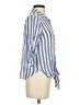 Vixbe 100% Rayon Stripes Blue 3/4 Sleeve Button-Down Shirt Size S - photo 4